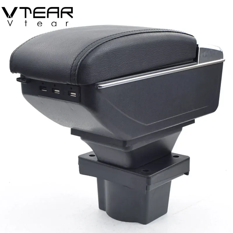 Vtear для Skoda Octavia Yeti автомобильный подлокотник кожаный подлокотник usb интерфейс коробка для хранения интерьер автомобиля-Стайлинг украшения Аксессуары