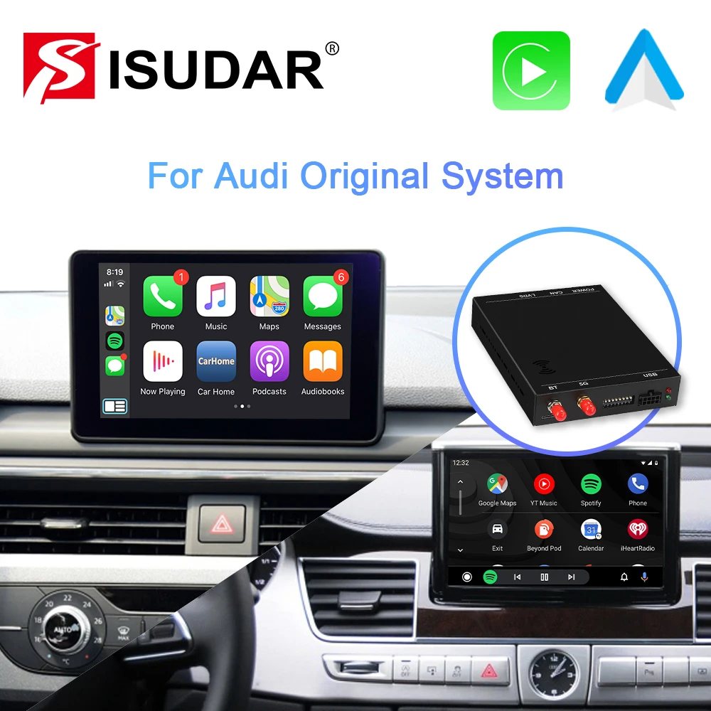 Модуль ISUDAR для Apple беспроводной Carplay Android автомобильный AUDI B9 A5/S5/A4/A3/A1 A6 A7 A8 Q2 Q3 Q5 Q7 S5