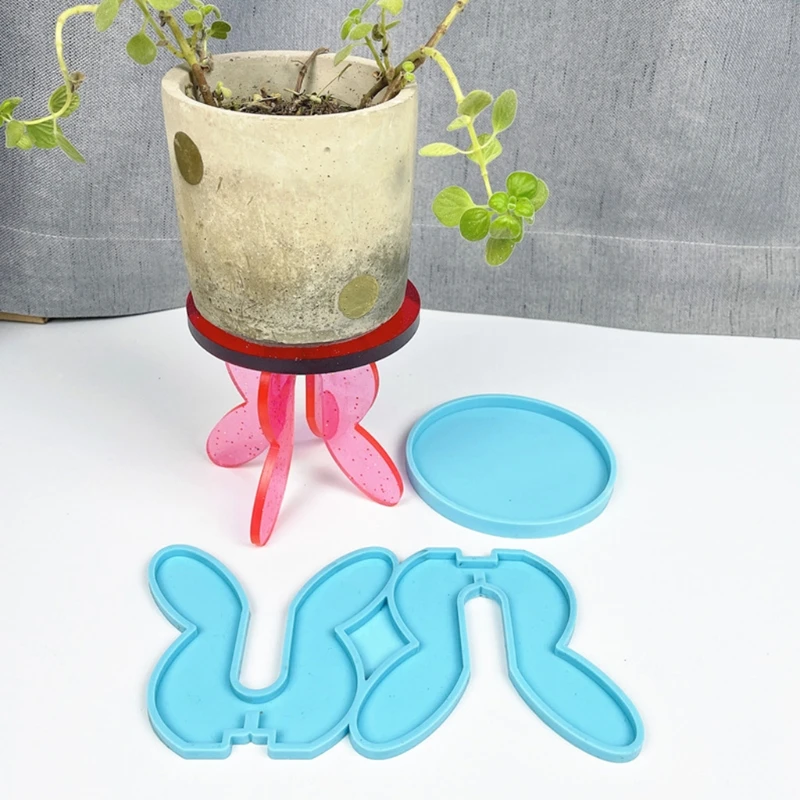 

1 Set DIY Crafts Epoxy Resin Mold Potted Ornaments Bracket Tray Silicone Mould J60E