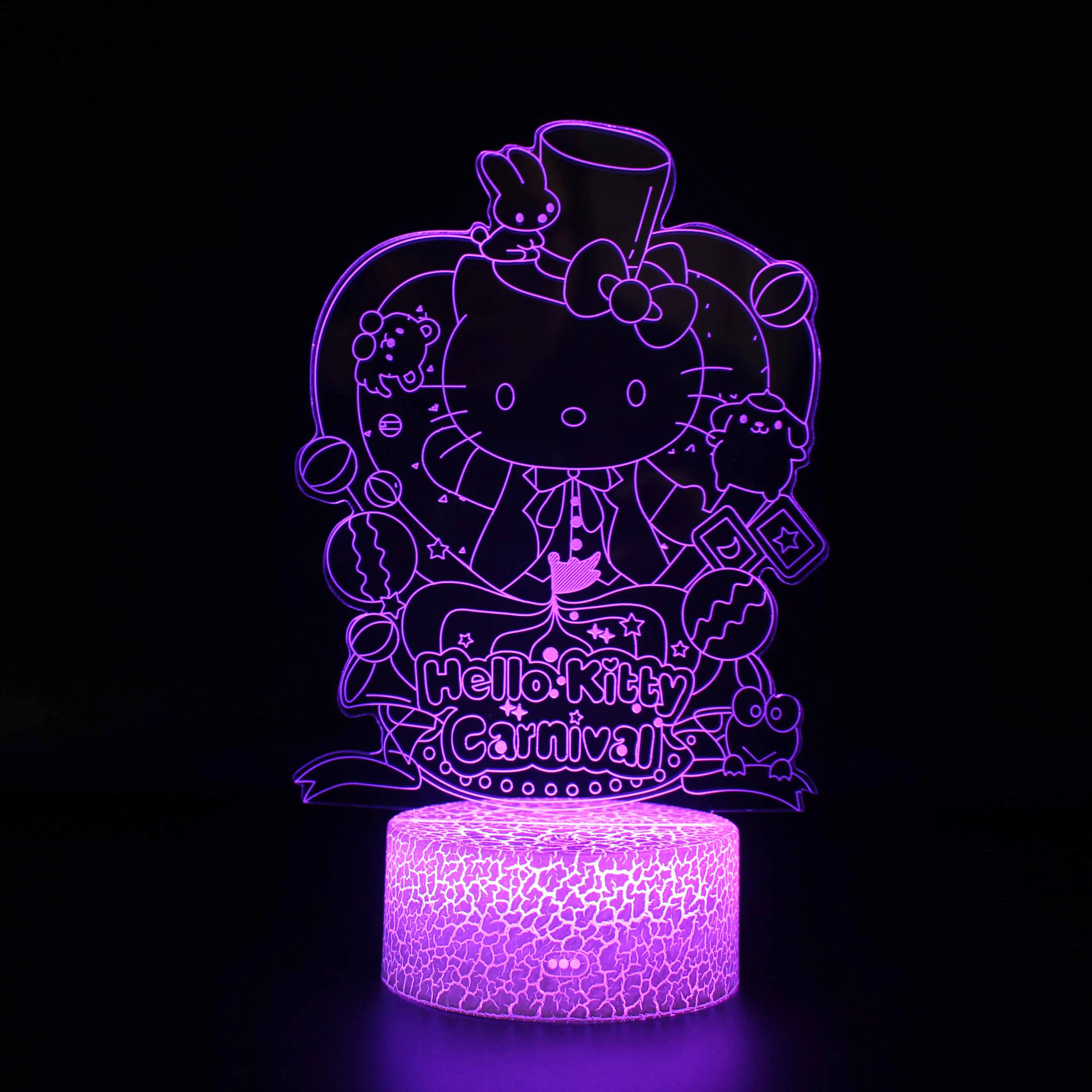 16 цветов Sanrio Kuromi аниме Hello Kitty Kawaii светодиодный 3D ночсветильник модель детской
