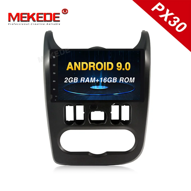 MEKEDE Автомобильный мультимедийный плеер Android 9,0 автомобильный Радио стерео dvd-плеер для Renault Logan I Sandero Lada Lergus Dacia Duster - Цвет: 16G black