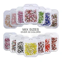 mix sizes ss3 ss30 over 30 colors nail rhinestones strass non hot fix crystals glass glitters for 3d decor art manicure designs