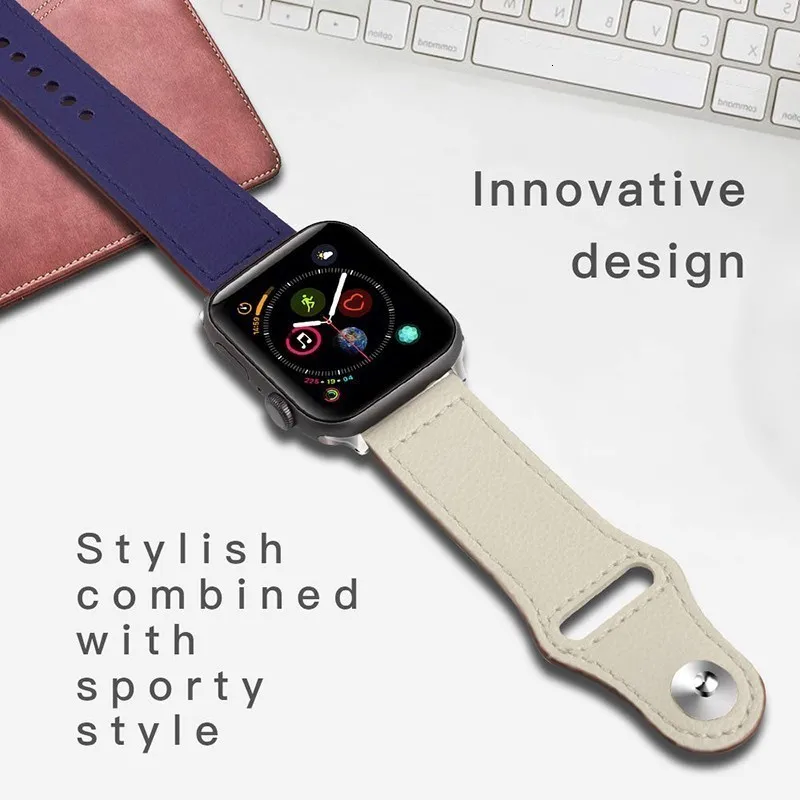 Ремешок из натуральной кожи для Apple Watch band 44 мм 4 3 iwatch 42 мм 38 мм 40 мм pulseira correa браслет умные часы аксессуары петля