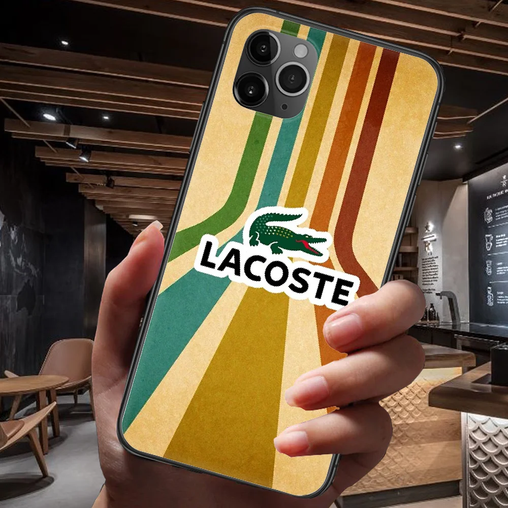 

French Luxury Brand LACOETER Phone Case For Iphone 4 4s 5 5S SE 5C 6 6S 7 8 Plus X XS XR 11 12 Mini Pro Max 2020 black Coque