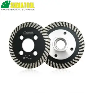 SHDIATOOL 1 шт. 75 мм со съемным фланцевым лезвием 58-11 и 1 шт. горячепрессованное режущее лезвие, мини турбо алмазное гравировальное лезвие