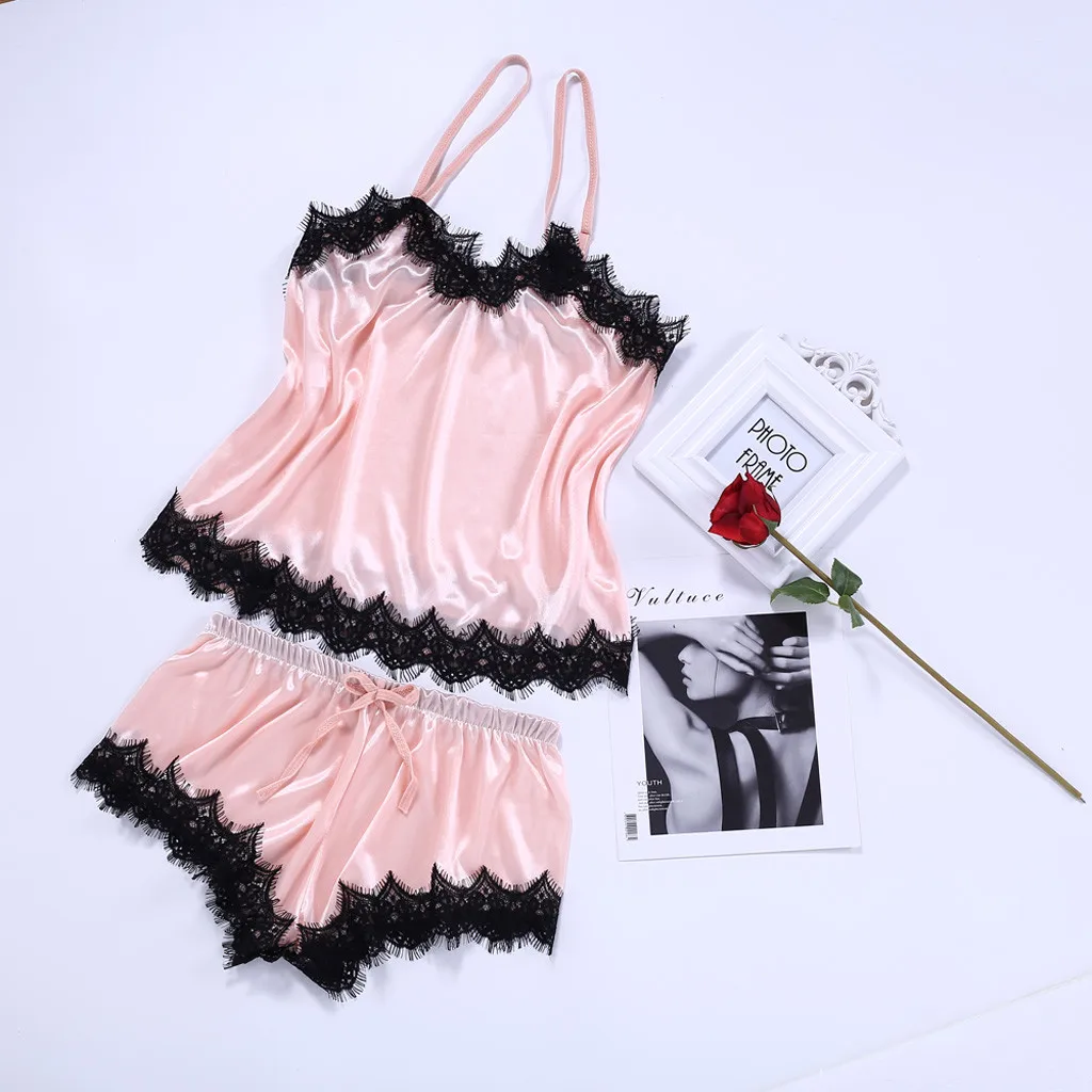 Сексуальное женское нижнее белье кружевное сексуальное ночное комплект из 2