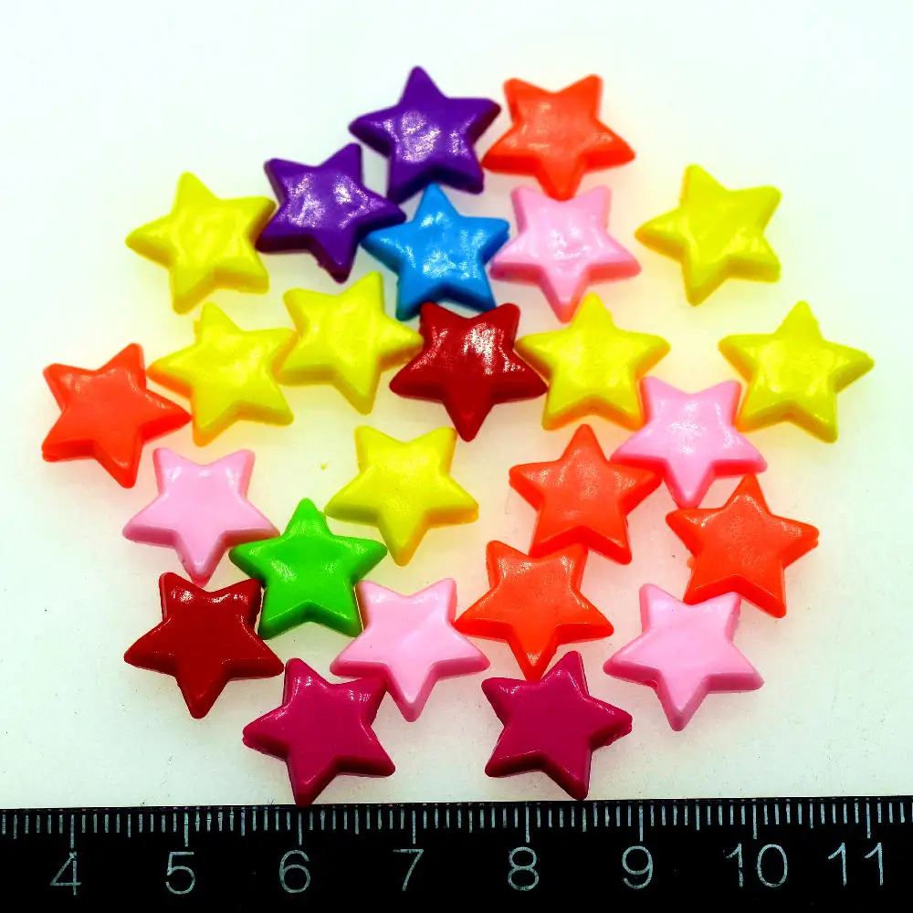 12 мм 50 шт./лот пластиковые разноцветные бусины со звездами костюм для самодельных