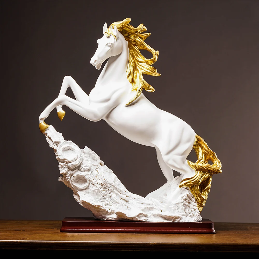 

Современная Скульптура в виде лошади, модель животного, статуя, креативное украшение для гостиной и дома, аксессуары для офиса и рабочего ст...