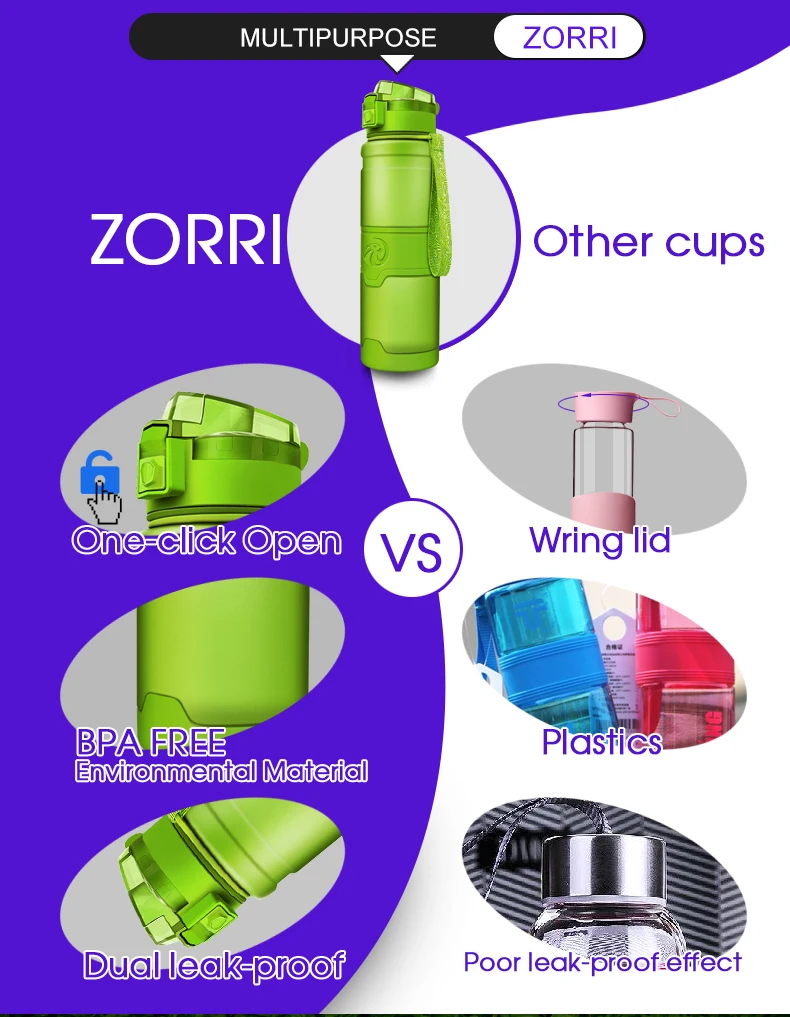 Бутылка для протеиновых коктейлей ZORRI портативная бутылка воды спорта отдыха на