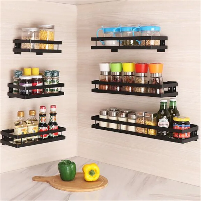 Кухня Органайзер настенный корзина висящая стойка для специй металлический