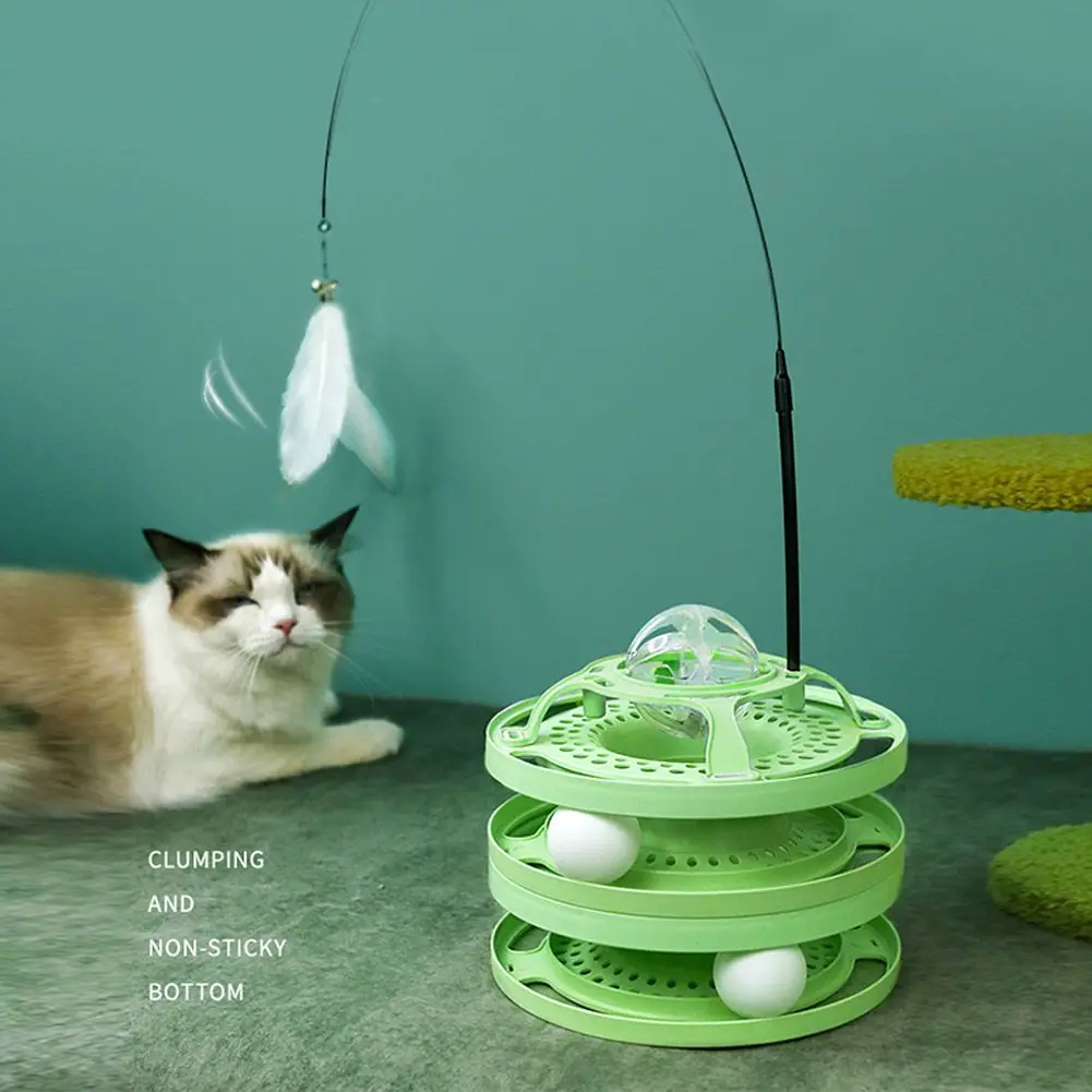 

3 Levels LED Glowing bell ball Kitten Tower Tracks Disc Pet Cat Toy Training Amusement Plate Cat Intelligence Cat Tower