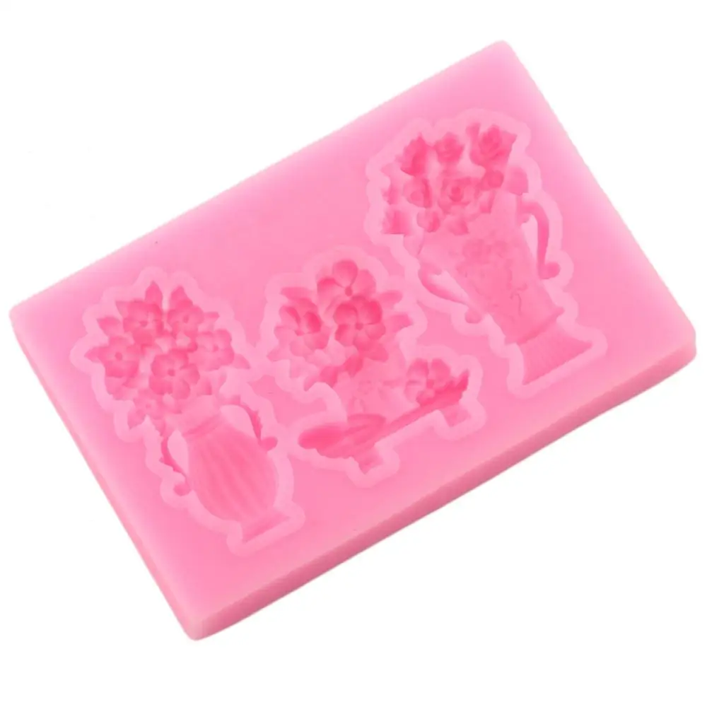 3D Цветочная ваза силиконовые формы топпер для торта помадка сделай сам