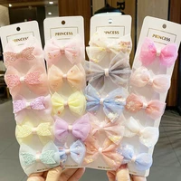 5pcslot new hot sale ribbon hair bows clips print mini bows for children girls headwear kids hair accessories best gifts