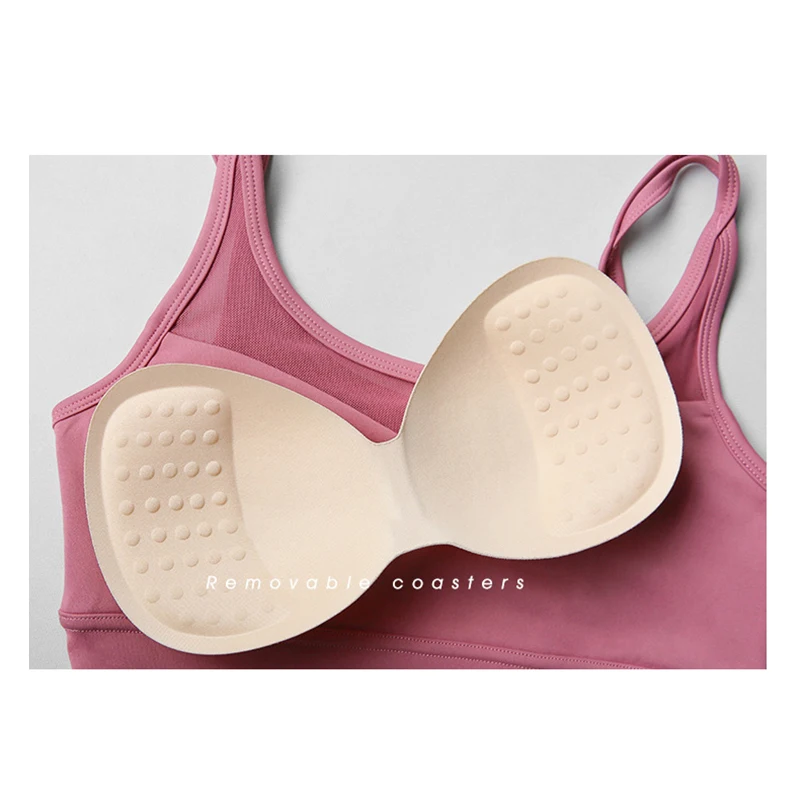 

Removable Cups Yoga Sport Bra Sexy Breathable Mesh Fitness Gym Bra Women's Medium Sup MDNGport Cross Back Wirefree