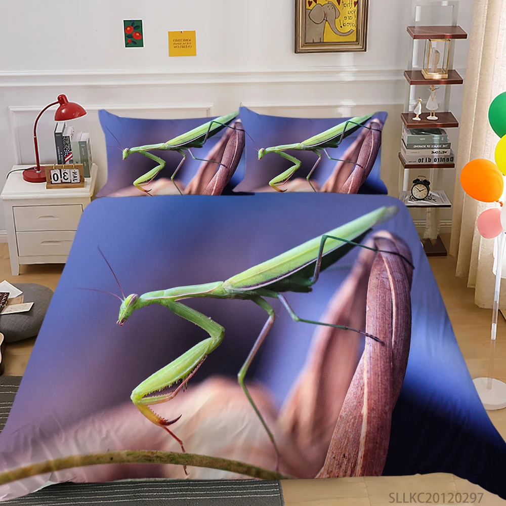 

Hotsale Kids Child Bed Cover Set Dragonfly Mantis Bedding Set Pillowcases 2/3 Pcs Soft Comfortable Bedroom Decor Dropship