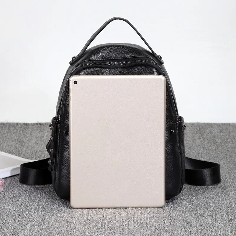 

Brand Women Backpack Genuine Leather Rivet School Bags Mochilas Mochila Feminina Bolsas Mujer Backpack Rugzak Back Pack Bag