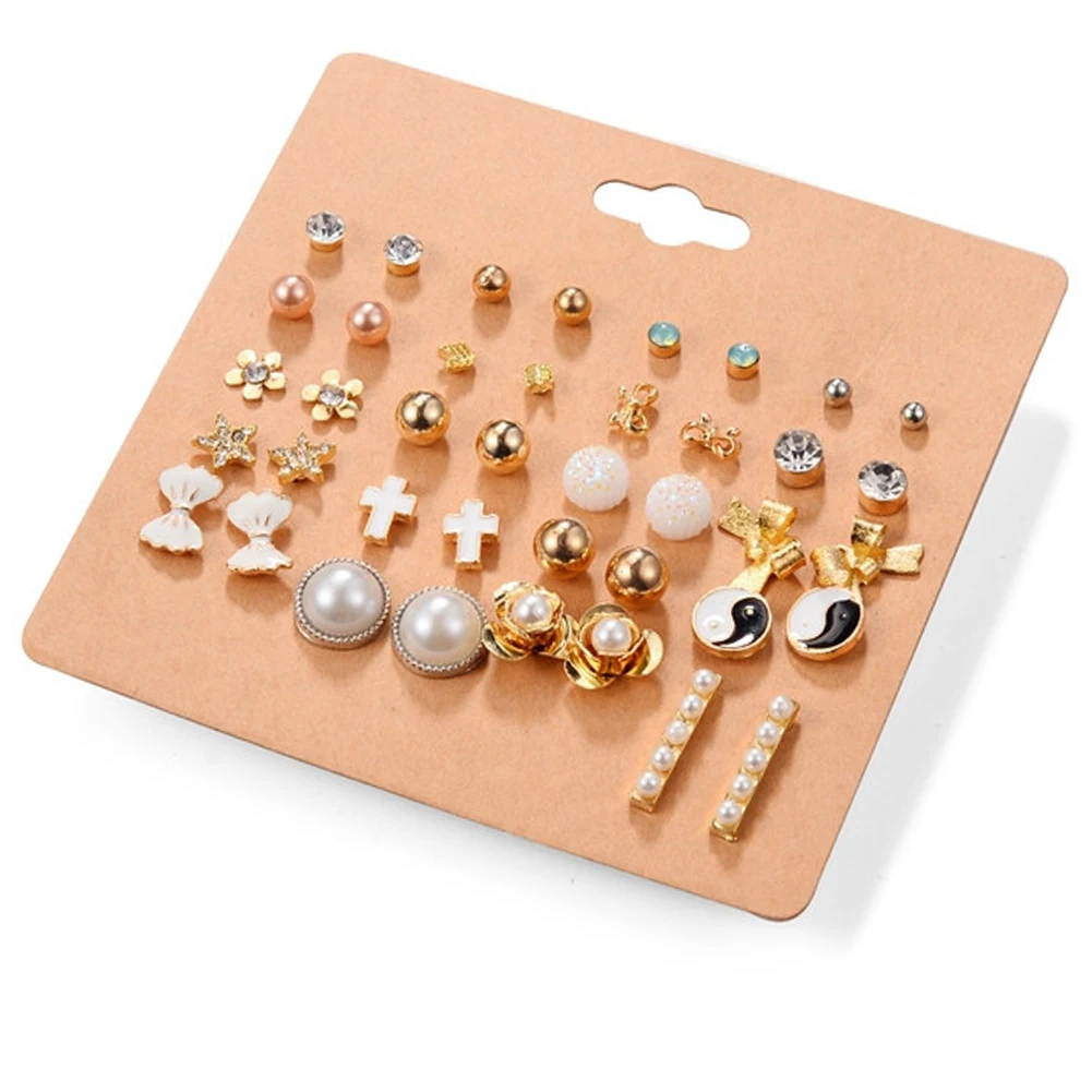 20 пар гипоаллергенных наборов сережек несколько фабалов серьги гвоздики