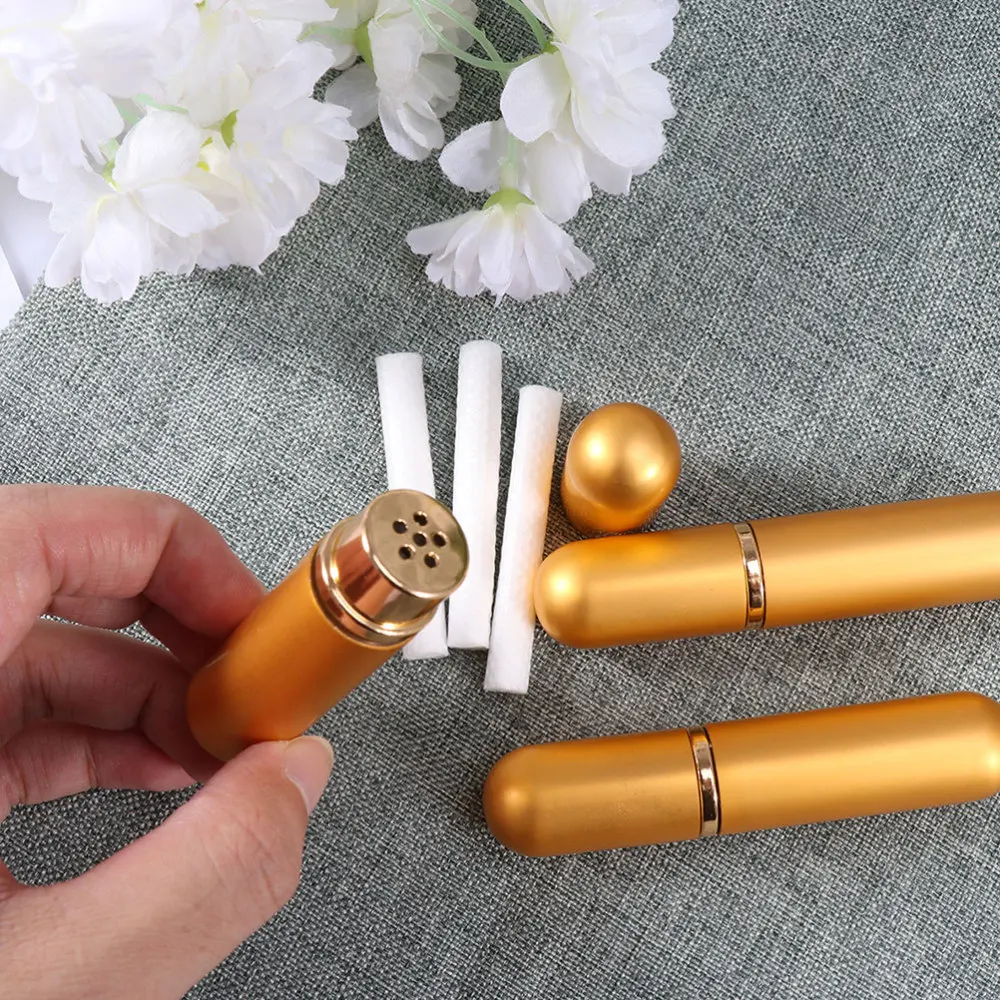 

5 Sets Creative Empty Nasal Inhalers and Replacement Wicks for Essential Oils