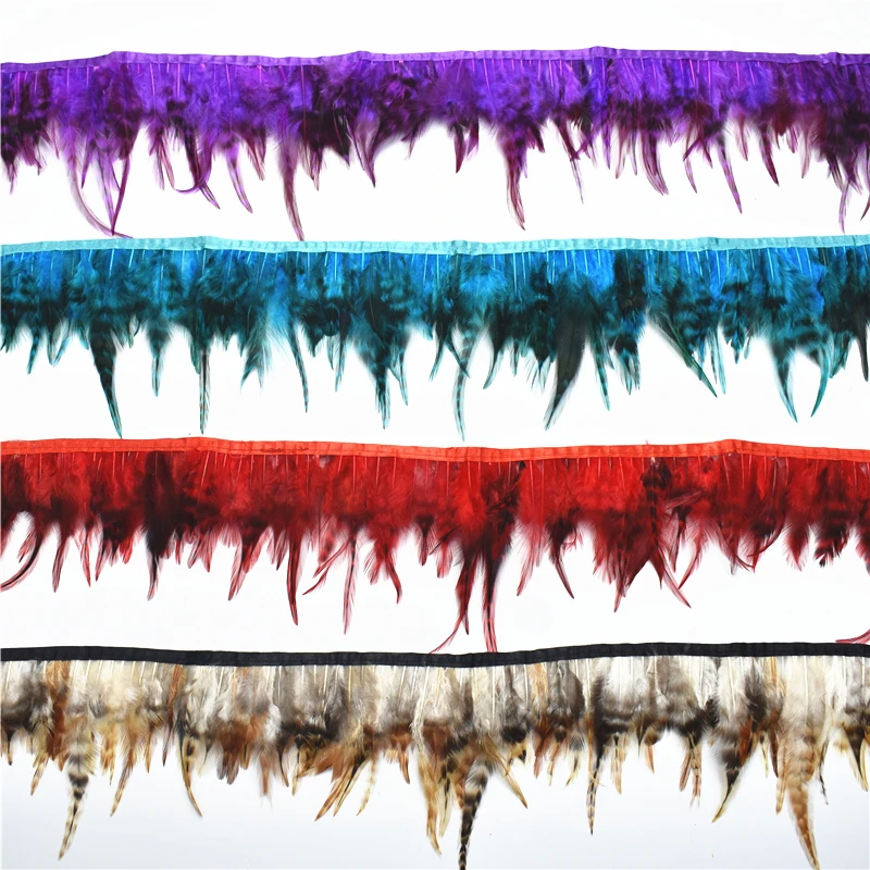 10 метров перья фазана обрезать петушиные для одежды кружева розовые красные