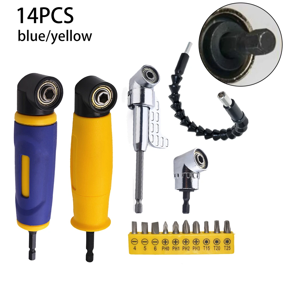

14pcs/set Screwdriver Bit Holder 360 90 105 Degree Angle Driver High Quality