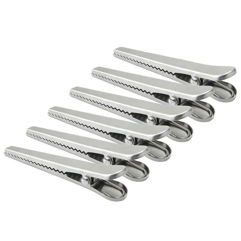 

6pc Large size Stainless Steel Jaw Sealing Bag Clip Food Storage Clip