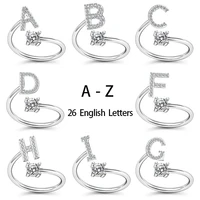 simple and fashionable wild creative letter ring 26 english letter opening adjustable ring for woman 2021 new