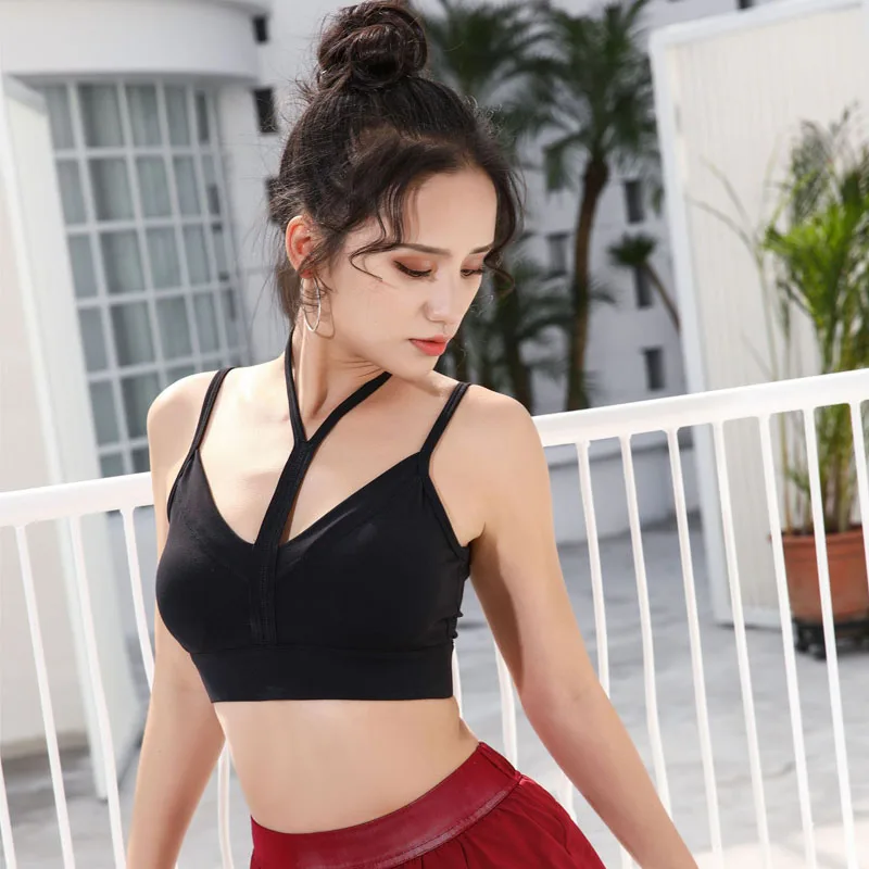 Sanderala слинг фитнес майка Бюстгальтер с бретелями для бега ударопрочный Топ пуш ап