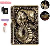zorro new engraving big snake heavy armor grinding wheel free fire windproof lighter cigarette accessories high end mens gift