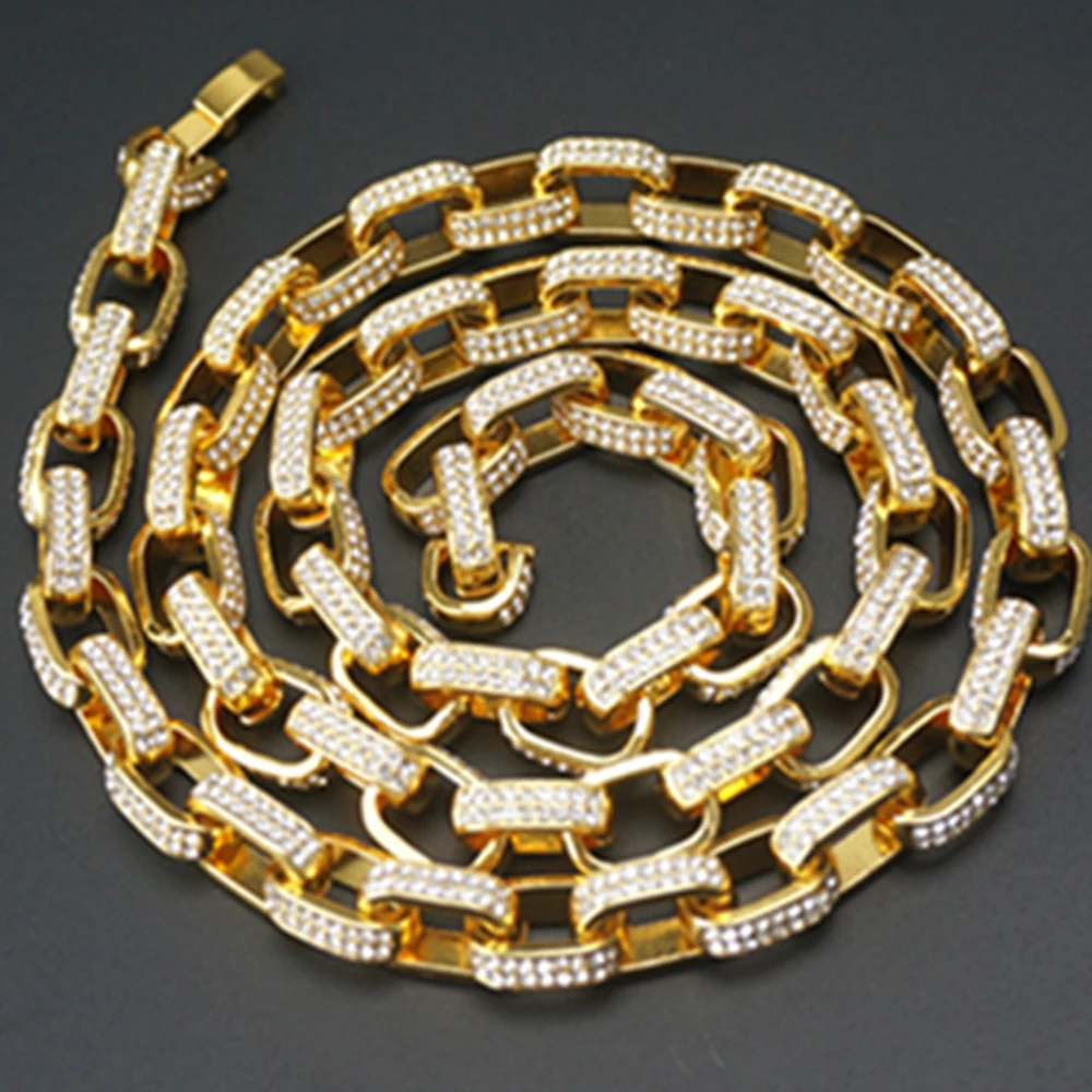 

Хип-хоп 20/24/30 дюймов Майами кубинская цепь золотое ожерелье мужское хип-хоп ожерелье ювелирные изделия в подарок