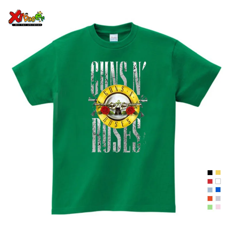 Футболка Guns N Roses Детская футболка 2019 из чистого хлопка с круглым вырезом Детский