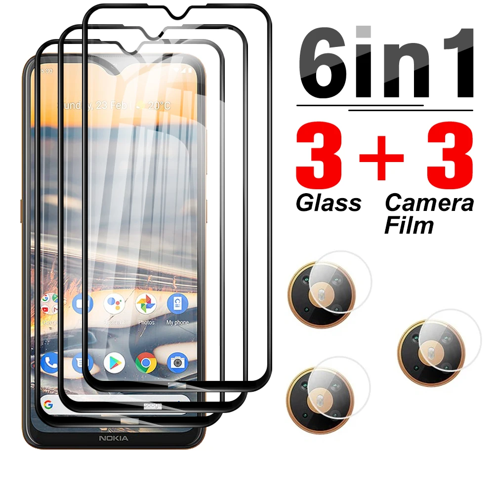 

6 в 1 закаленное стекло для Nokia 5,4 5,4 3,4 Защита для объектива камеры Защитная прозрачная защитная пленка для экрана телефона