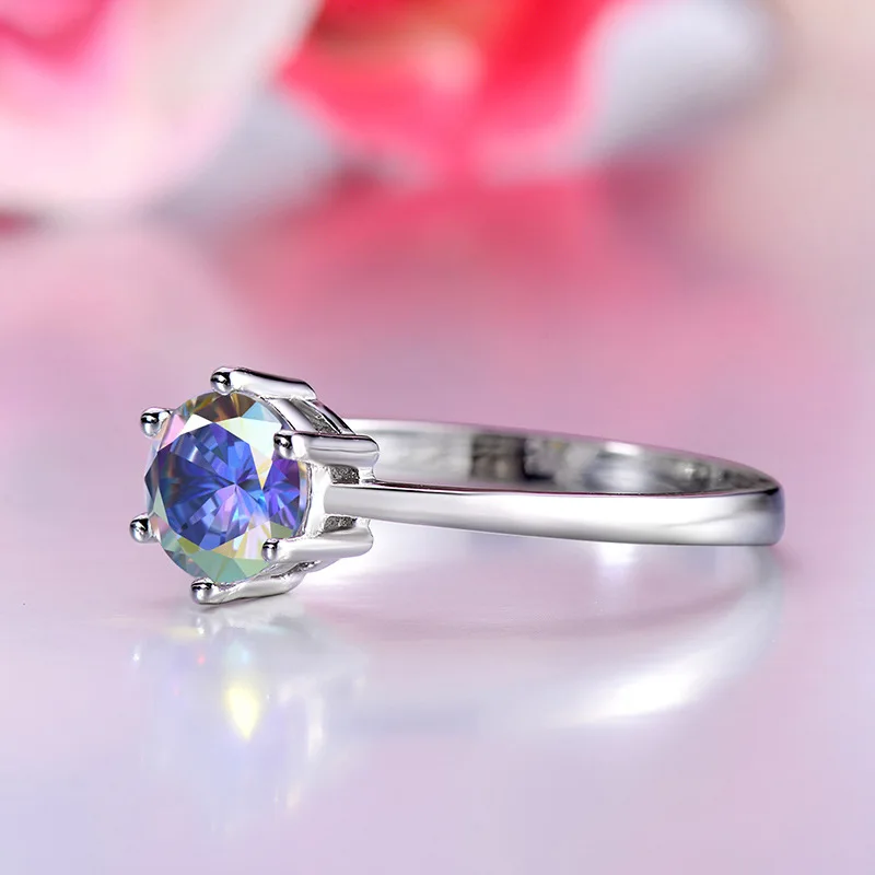 Классический Серебряный цвет Круглый Круг Кристалл CZ палец кольцо для женщин