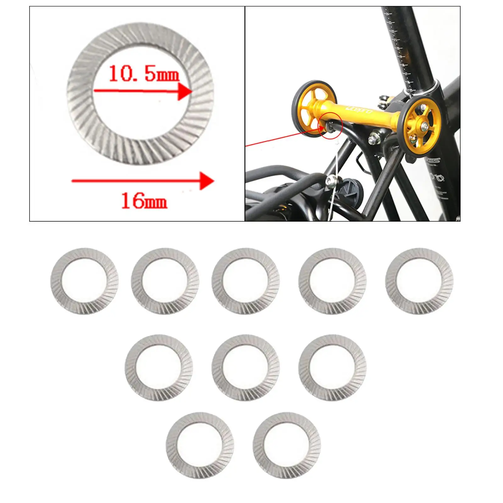

10x складной велосипед, легкая колесная прокладка, O-образная шайба