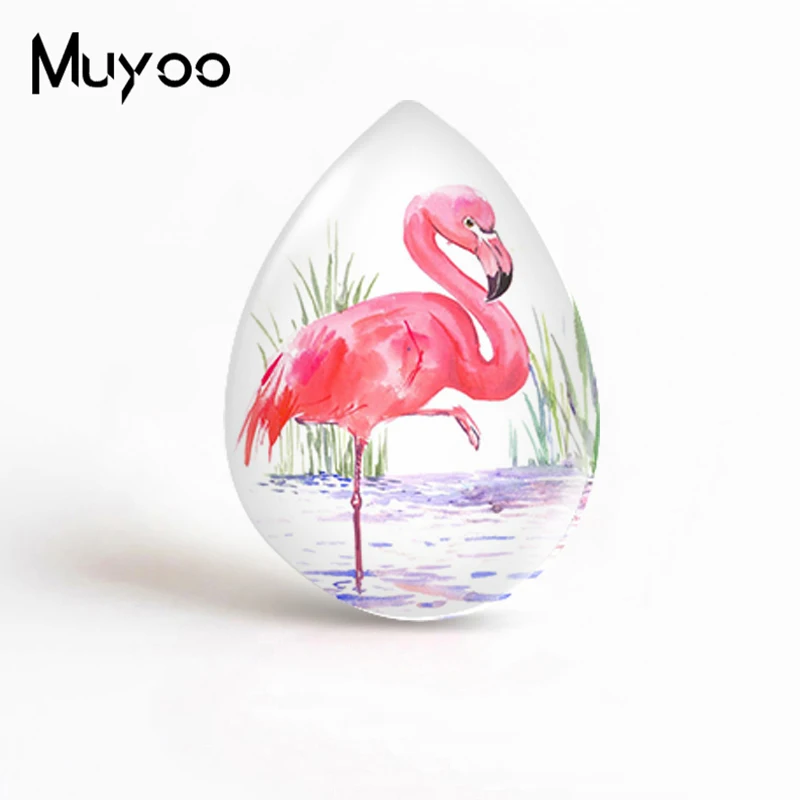 2020 Новый розовый Фламинго капля стекло кабошон птица Искусство ручной работы