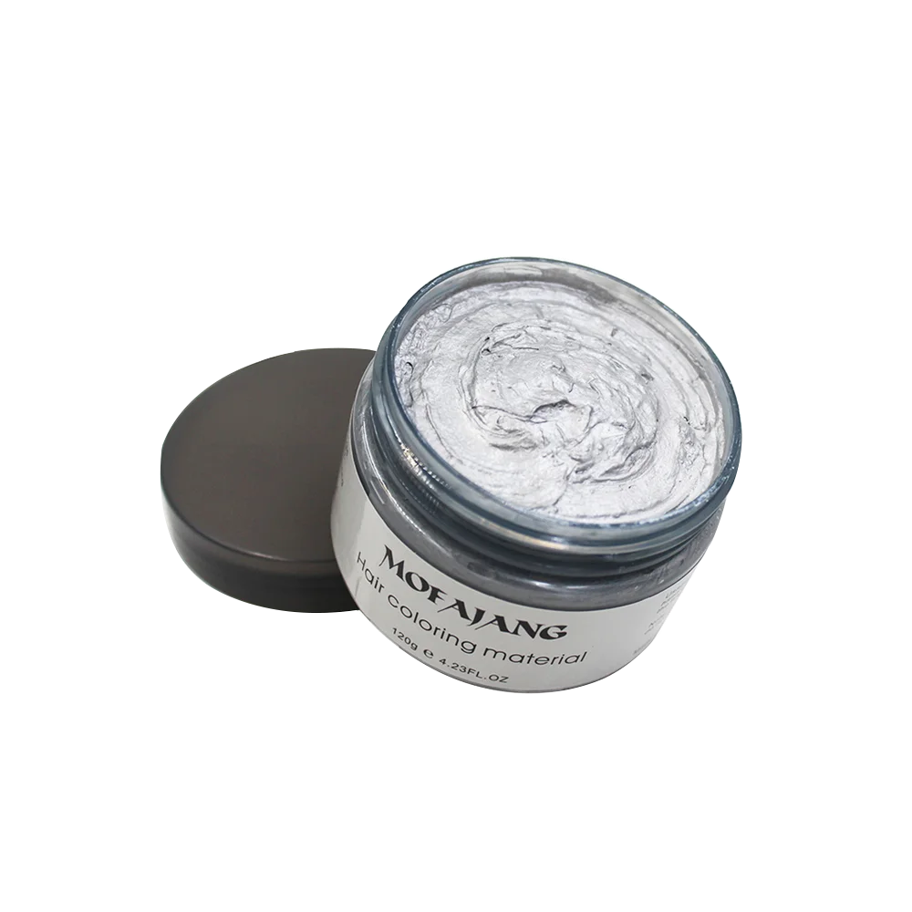 Silver gray MOFAJANG цветная восковая растительная формула для волос безопасная и здоровая, не раздражающая легко окрашивается легко чистится одноразовые пятна 9 цветов - Цвет: Silver gray
