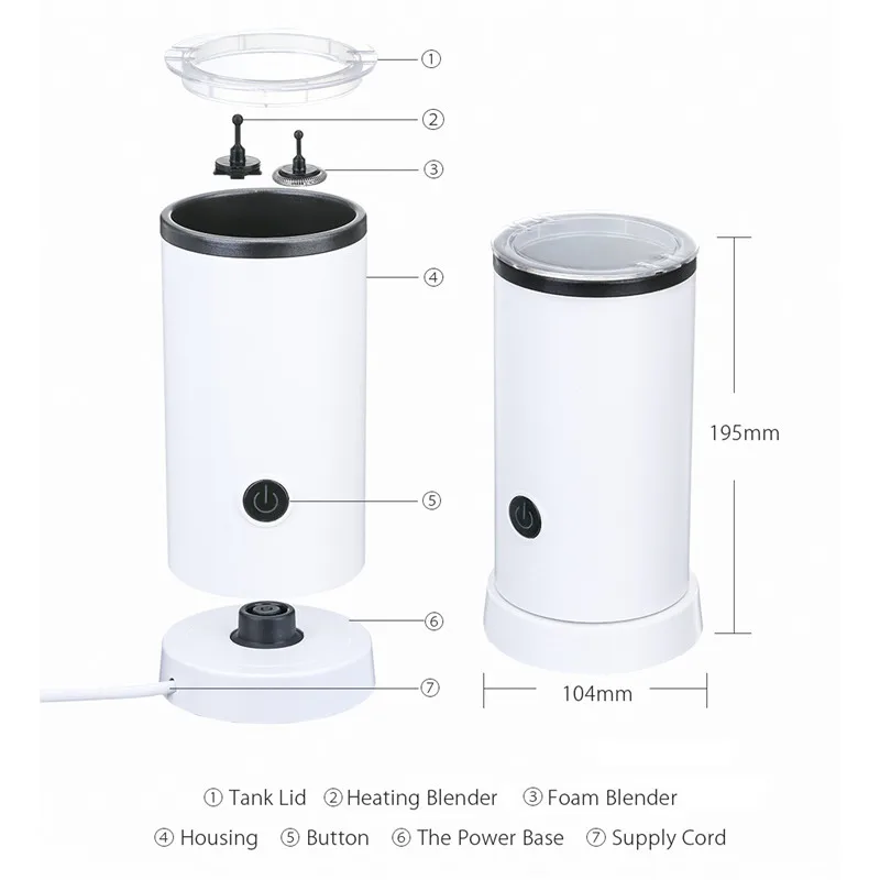 Электрический DG-HS005-вспениватель молока 220 В 550 Вт с функцией нагрева 240 мл из