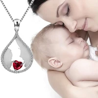 pear red crystal necklaces for women bridal pendants necklace mom love kids necklaces jewelry