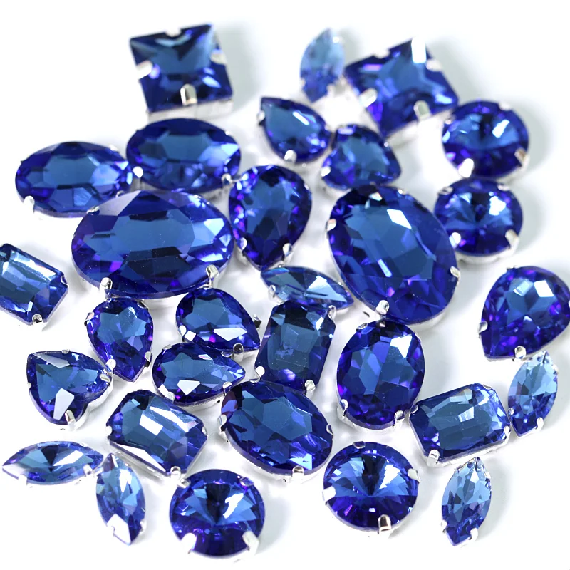 Светильник лый Сапфир смешанные формы размеры пришивные стразы с когтями