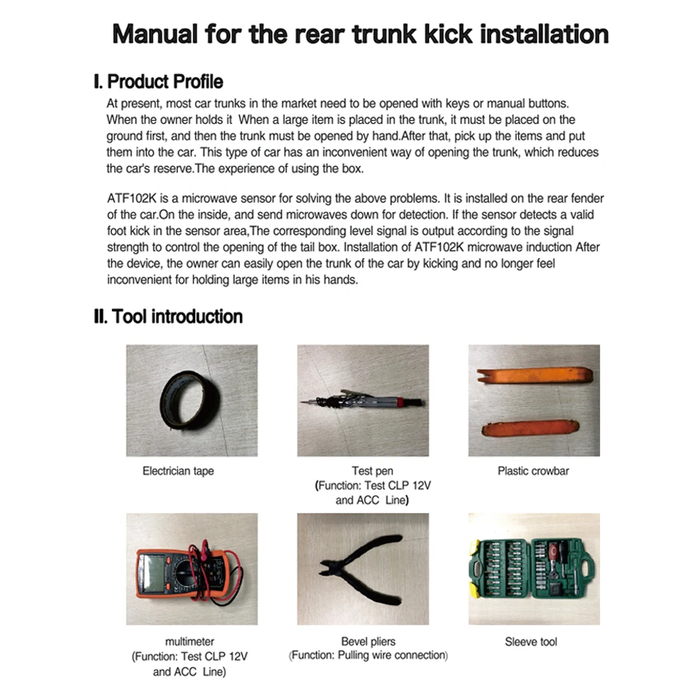 

One Foot Sensor Module Easy Install Electric Tailgate Trunk Opener Car Intermittent Type Control Microwave Induction Hands Free