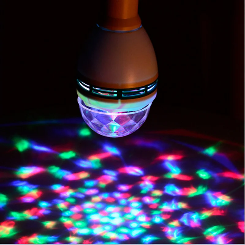 Обновленный E27 3 Вт Хрустальный сценический светильник RGB светодиодный лазерный
