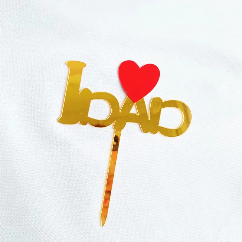 Новый акриловый Топпер для торта I Love Mom золотистый влюбленных мамы дня рождения -