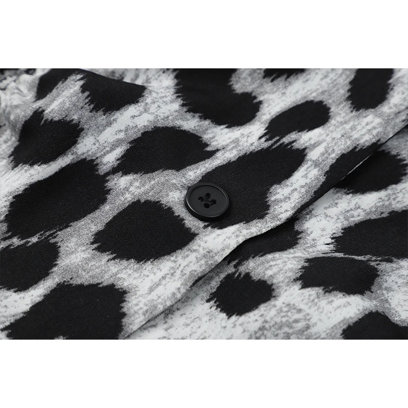 Модная рубашка Leopark для женщин летняя повседневная винтажная плиссированная