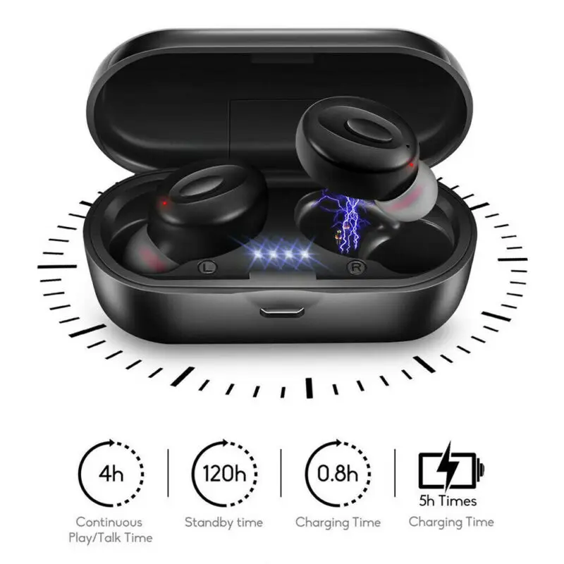 Bluetooth 5 0 беспроводные наушники TWS 3D стерео спортивные с защитой от пота мини