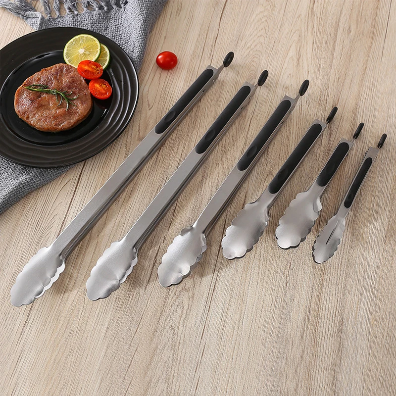 7/9/12/14/16 Inch BBQ Grilling Tong Salad Cake Dessert Serving Food Tongs Stainless Steel Barbecue Clips Clamp Baking Tool | Дом и сад