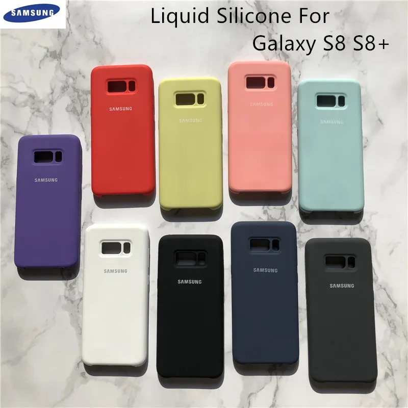 Оригинальный Samsung Galaxy S8 Plus жидкий силиконовый чехол шелковистый мягкий на ощупь