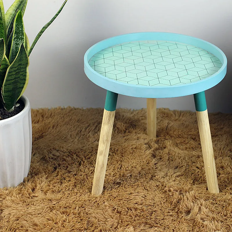 

Living Room Small Coffee Table Coffee Round Table Mini Bedside Round Table Simple Bedroom Bedside Table Solid Wood Corner Table