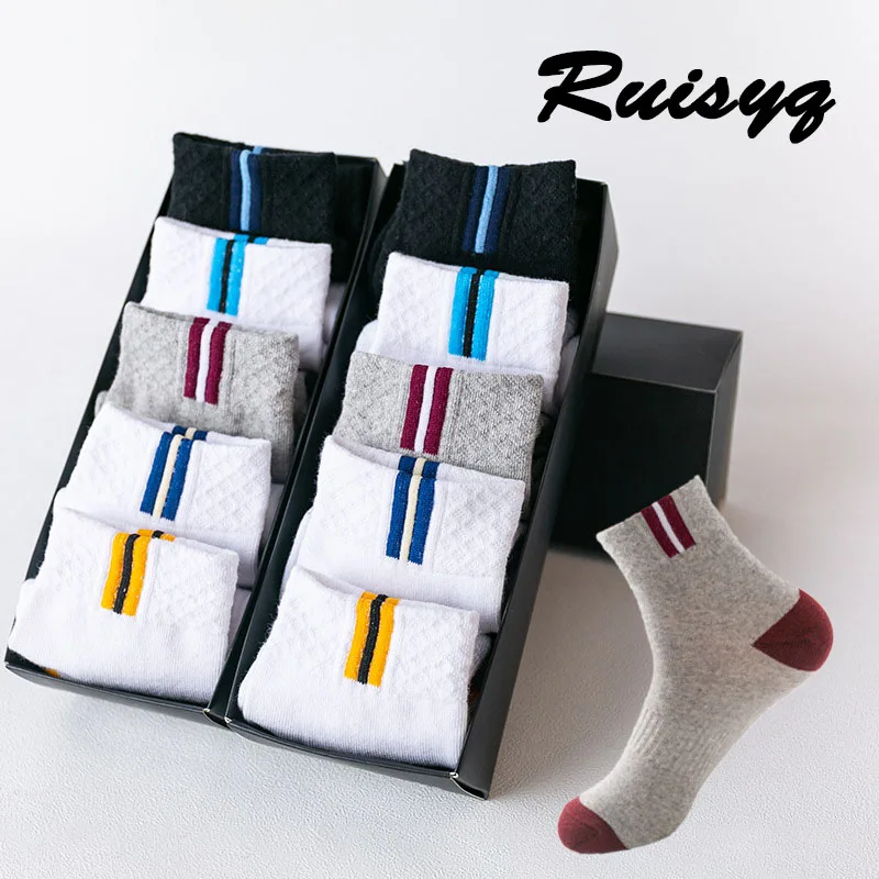 

10 pairs socks men's tube socks four seasons deodorant sweat socks business stockings spring and autumn 38-45