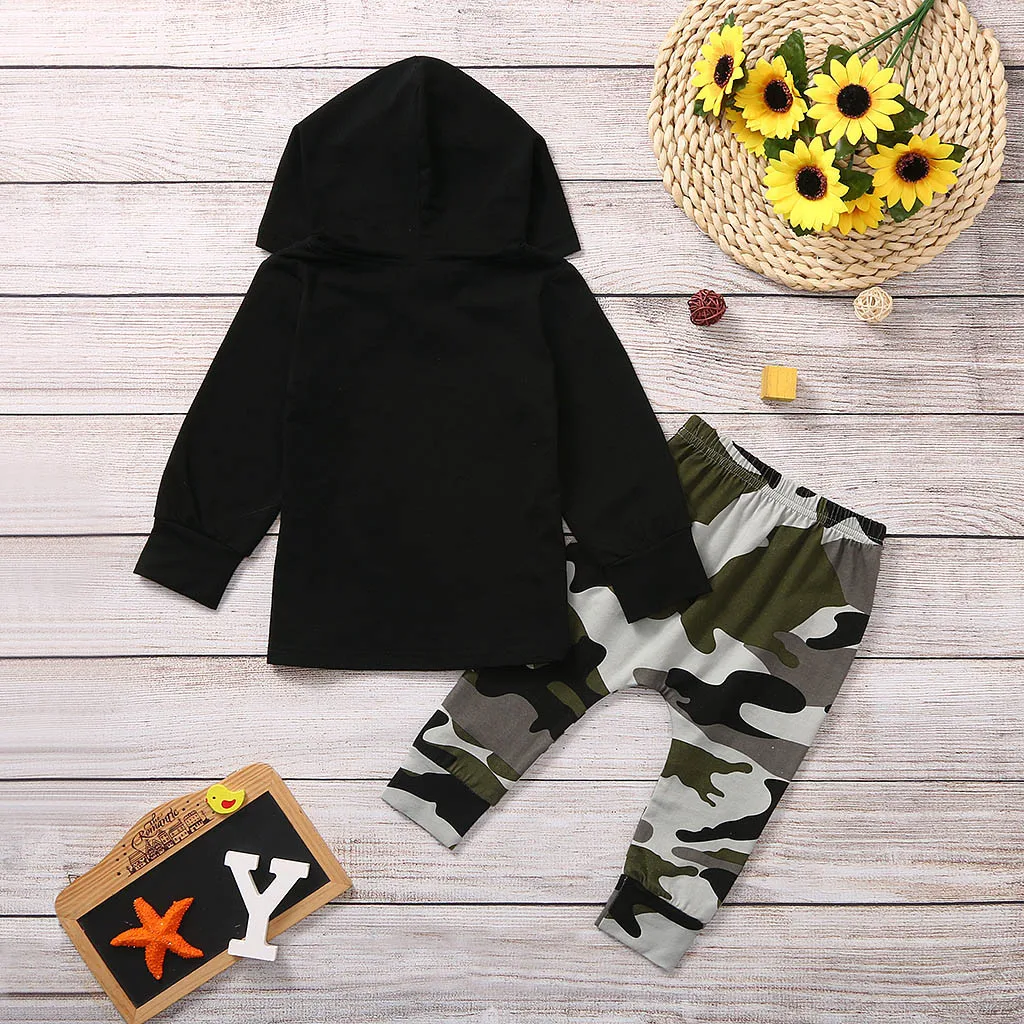 New Clothing Suit Toddler Kids Baby Boy Letter Hoodie T Shirt Tops+ Camo Pants Outfits Clothes Set Tracksutis Sportswear Toddler