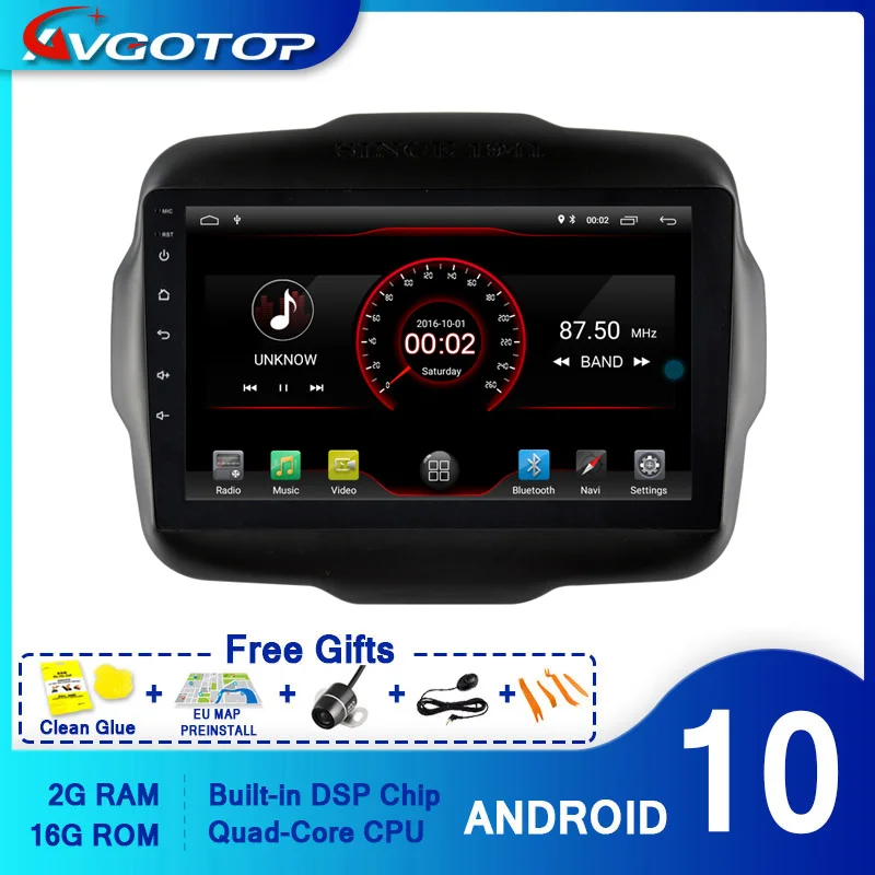 AVGOTOP Android 10 Bluetooth GPS автомобильное радио DVD плеер для JEEP RENEGADE 2016 2018 Автомагнитолы 