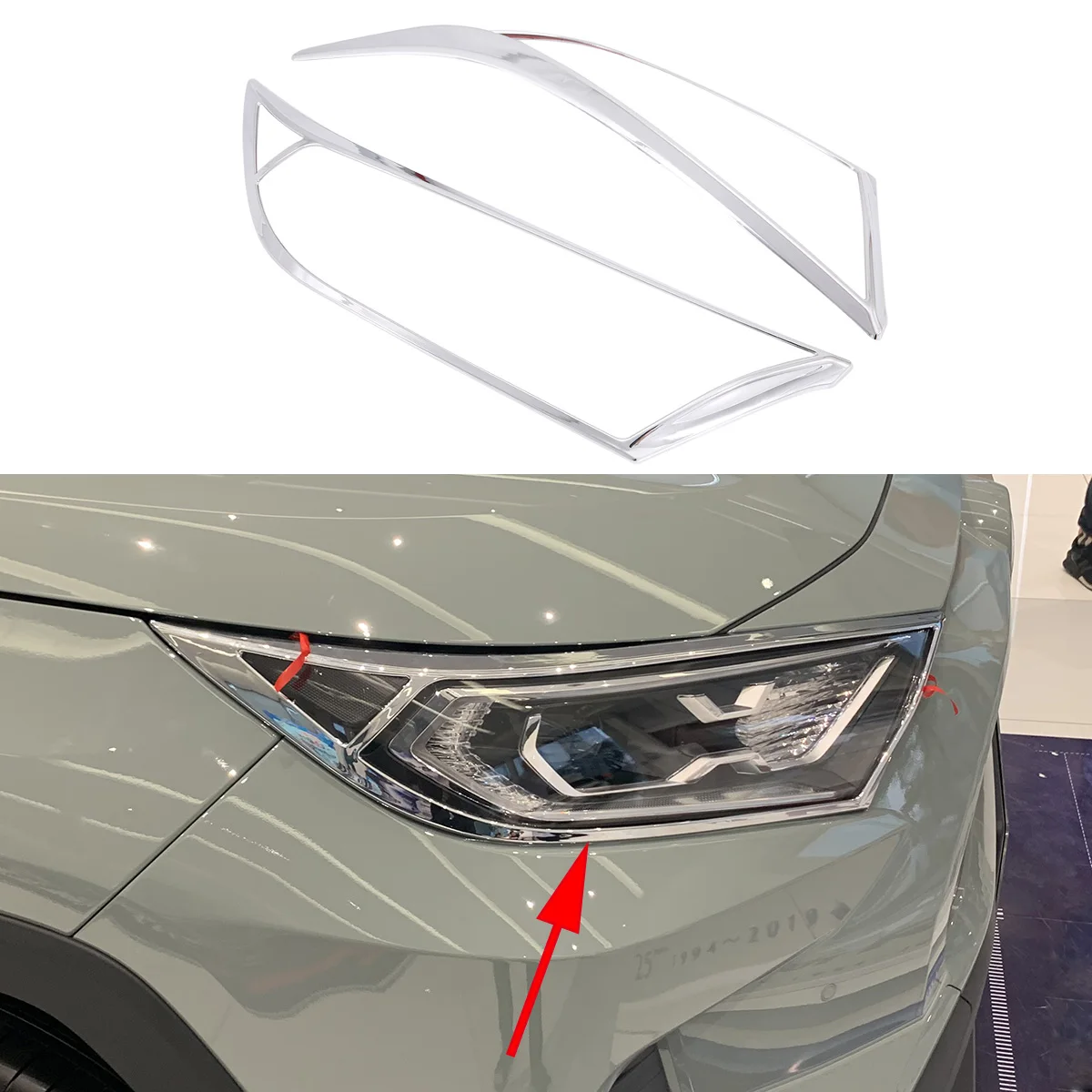 Хромированная накладка на переднюю фару для Toyota RAV4 2019 2020 2021 | Автомобили и